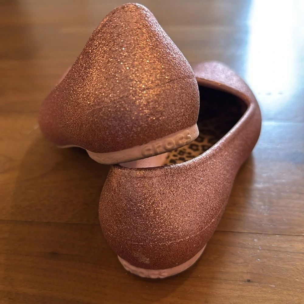 Crocs eve sparkle glitter flats pink size c 13